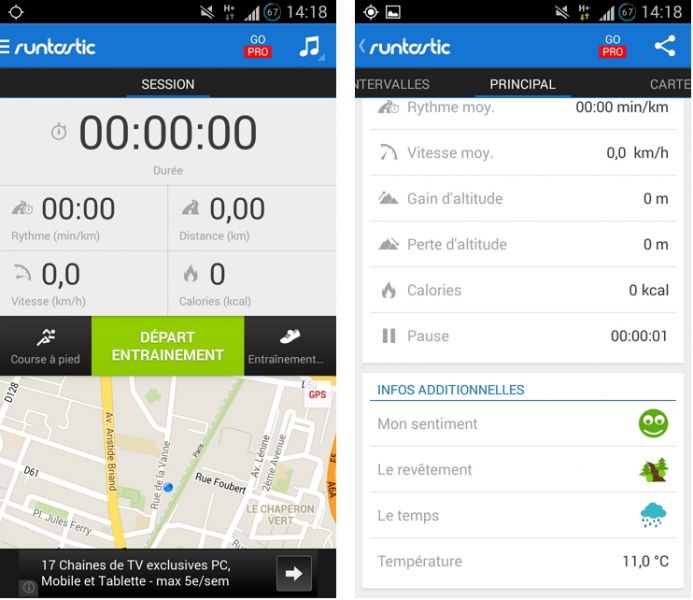application android pour courir
